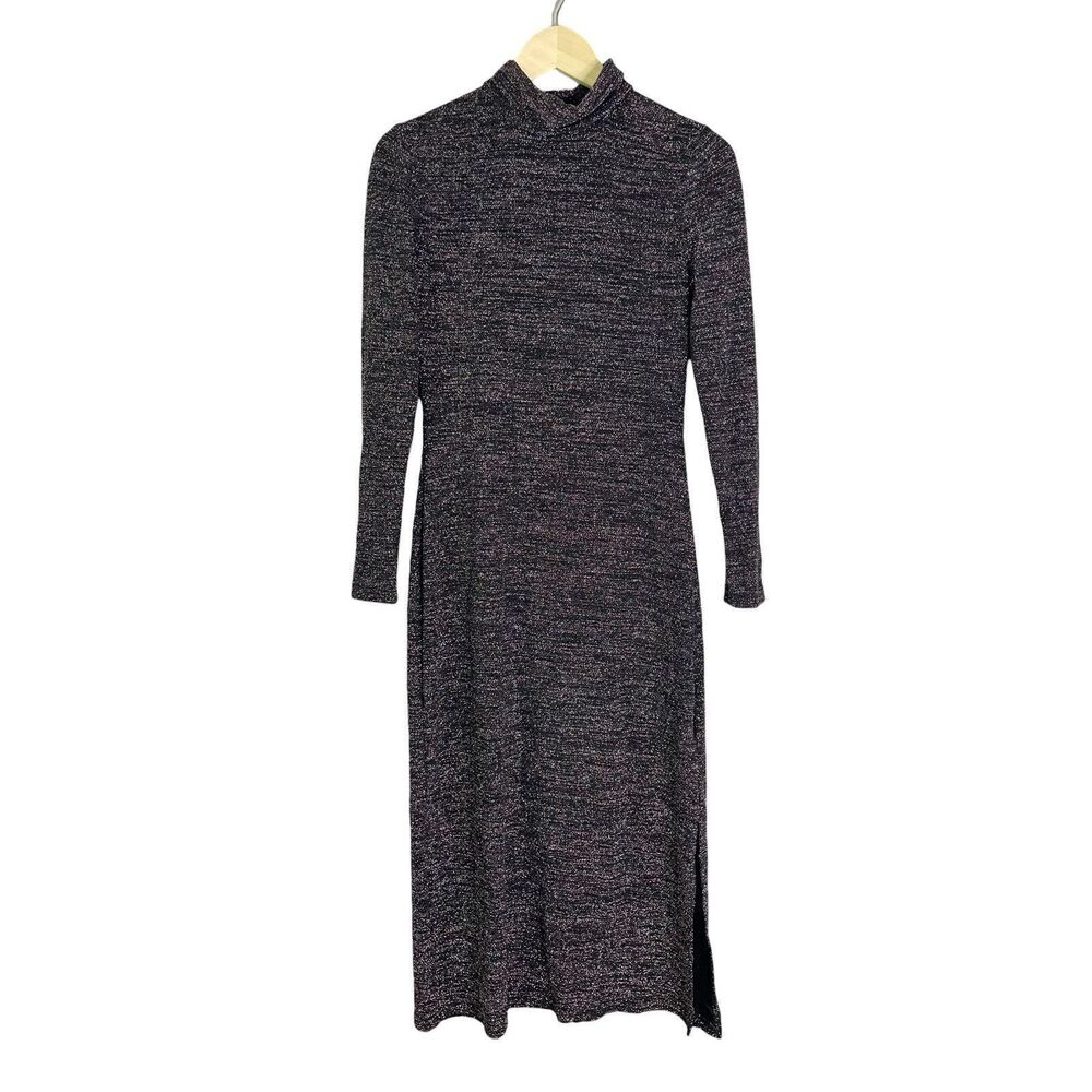 Fame and Partners Kareela Dress Multi Color Sparkle Long Sleeve Turtleneck 6 Mid